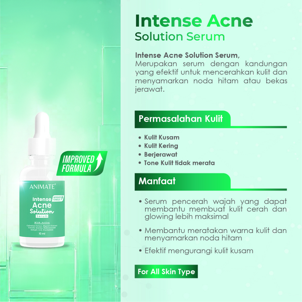 Paket Animate Acne Solution Series 5in1 (Hijau)