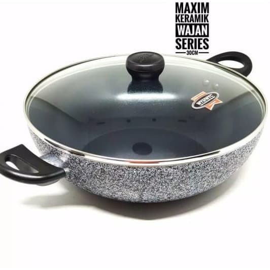 Maspion Maxim Neostone Wok + Tutup Kaca 30cm