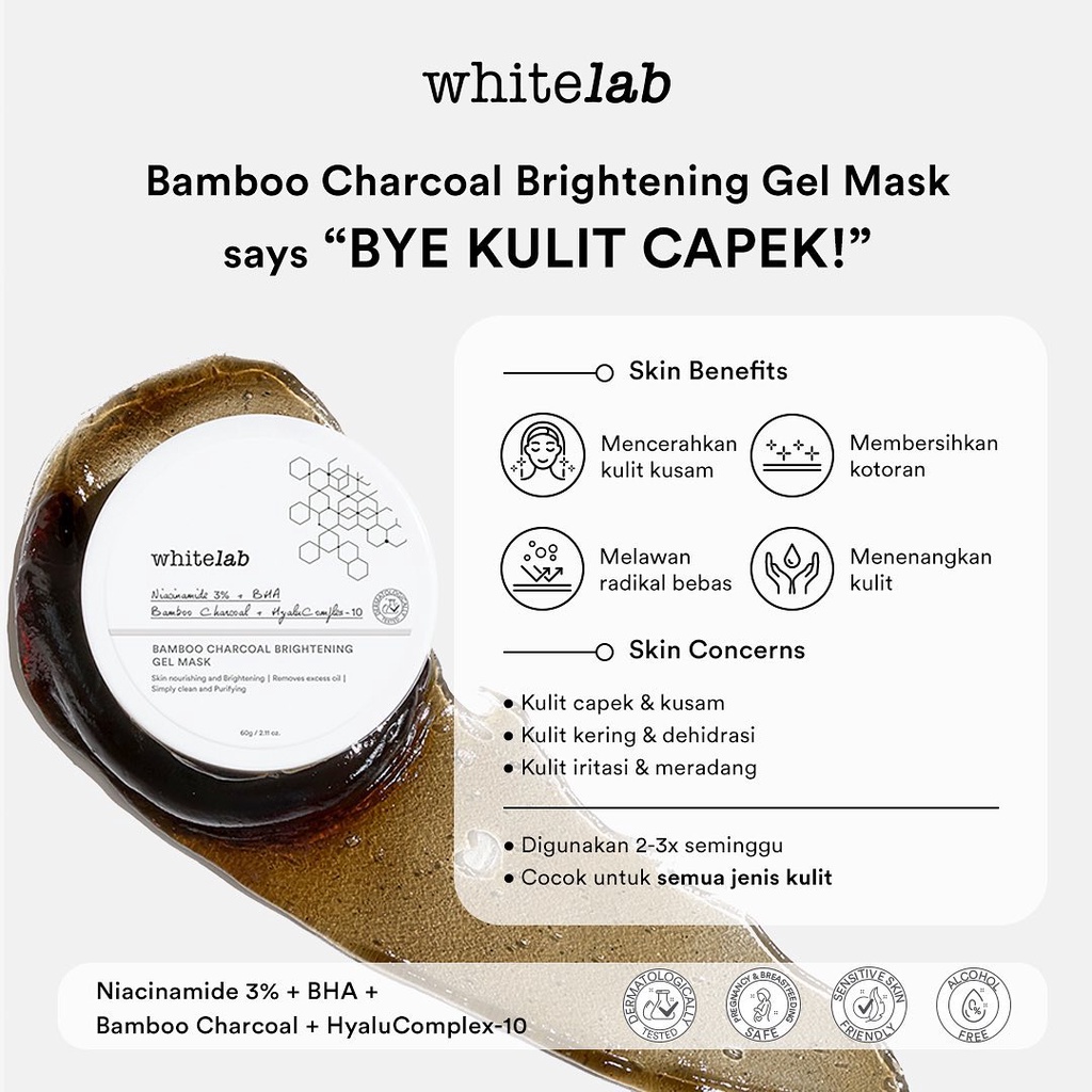 WHITELAB Bamboo Charcoal Brightening Gel Mask 60gr *