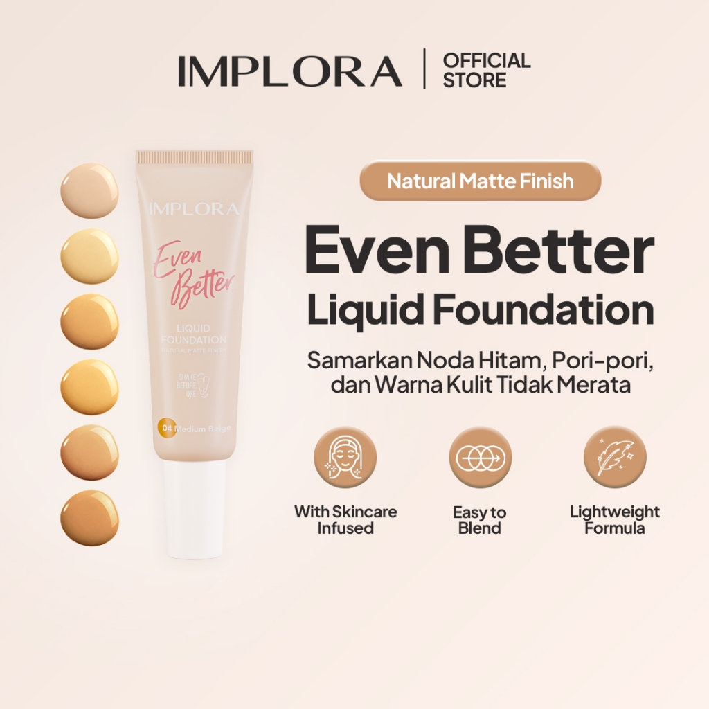 Implora Even Better Liquid Foundation 25gr - 04 Medium Beige