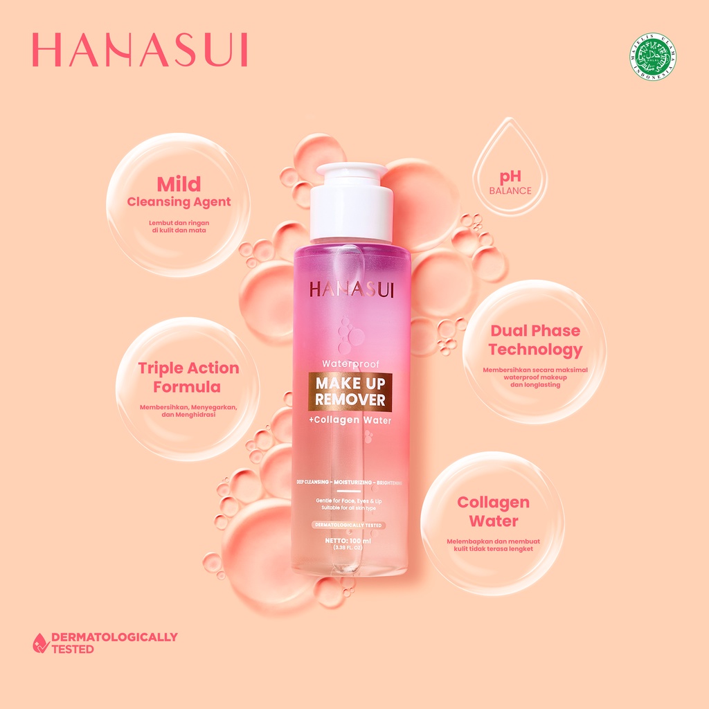HANASUI Waterproof Makeup Remover + Collagen Water 100ml