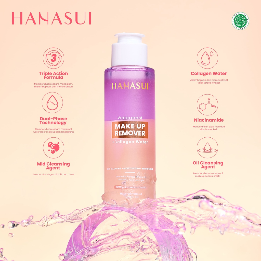 HANASUI Waterproof Makeup Remover + Collagen Water 100ml