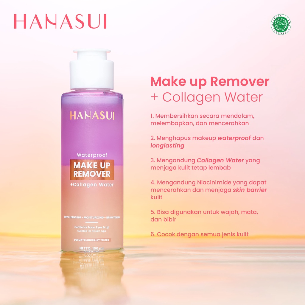 HANASUI Waterproof Makeup Remover + Collagen Water 100ml