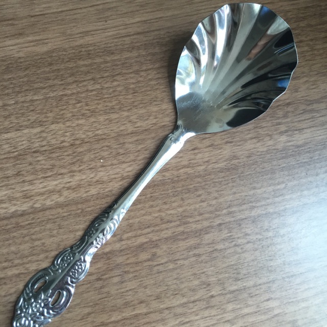 Centong Kuah Sayur Motif Kerang Stainless - Sendok Prasmanan