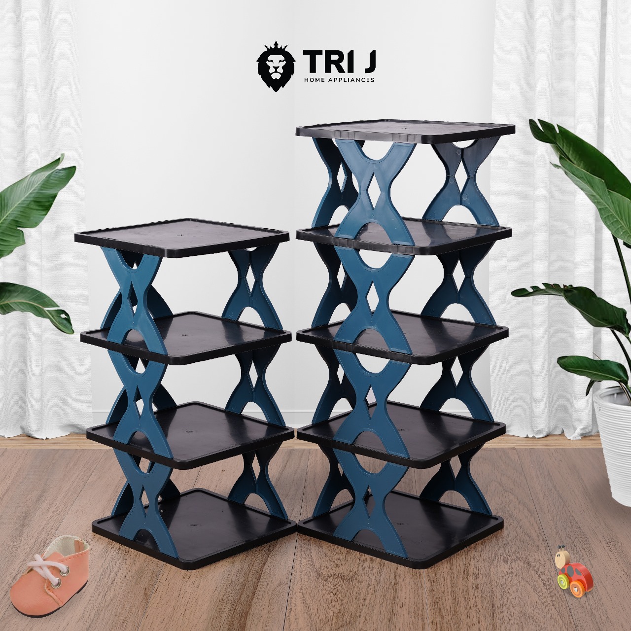 TRI J - Rak Sepatu X 5 Susun Plastik (Rak Portable Sepatu 5 Tingkat)
