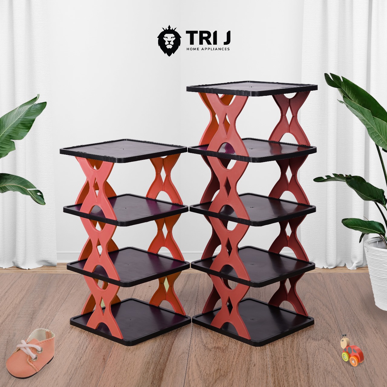 TRI J - Rak Sepatu X 5 Susun Plastik (Rak Portable Sepatu 5 Tingkat)