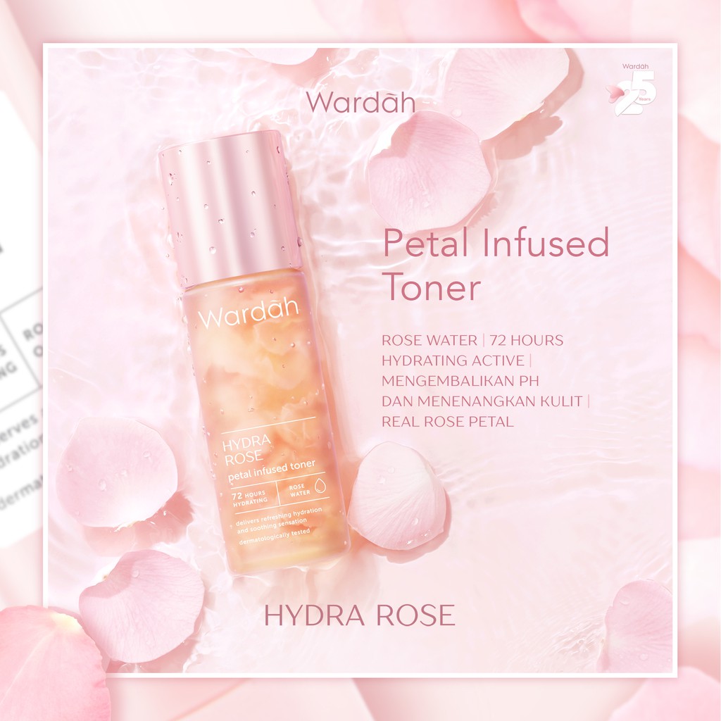 Wardah Hydra Rose Dewy Skin Starter Kit 3in1 (Facial Wash 20ml, Toner 30ml, Day Gel 8ml) *