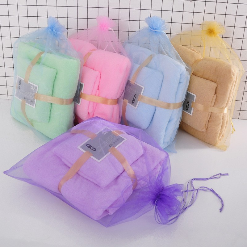 Handuk Set 2in1 Polos (Handuk Mandi+Wajah)