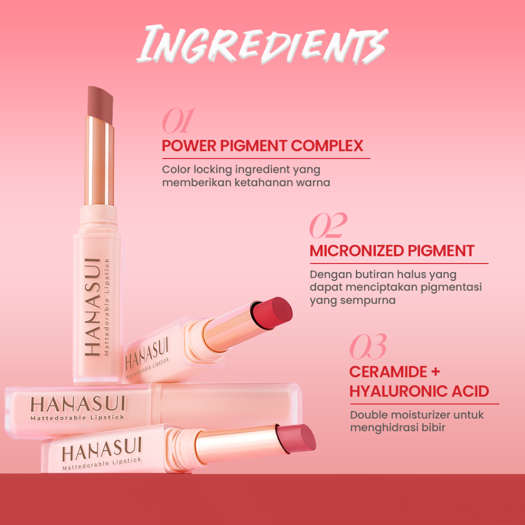 Hanasui Mattedorable Matte Lipstick 2gr - 110 Cinnamon