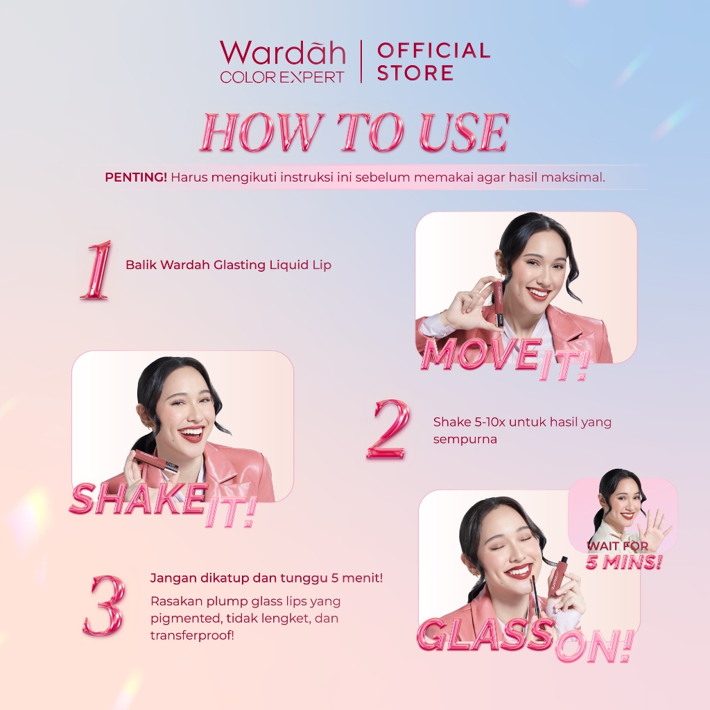 Wardah Glasting Liquid Lip 3.5gr (Lip Cream Transferproof) - 06 Ruby Sparks