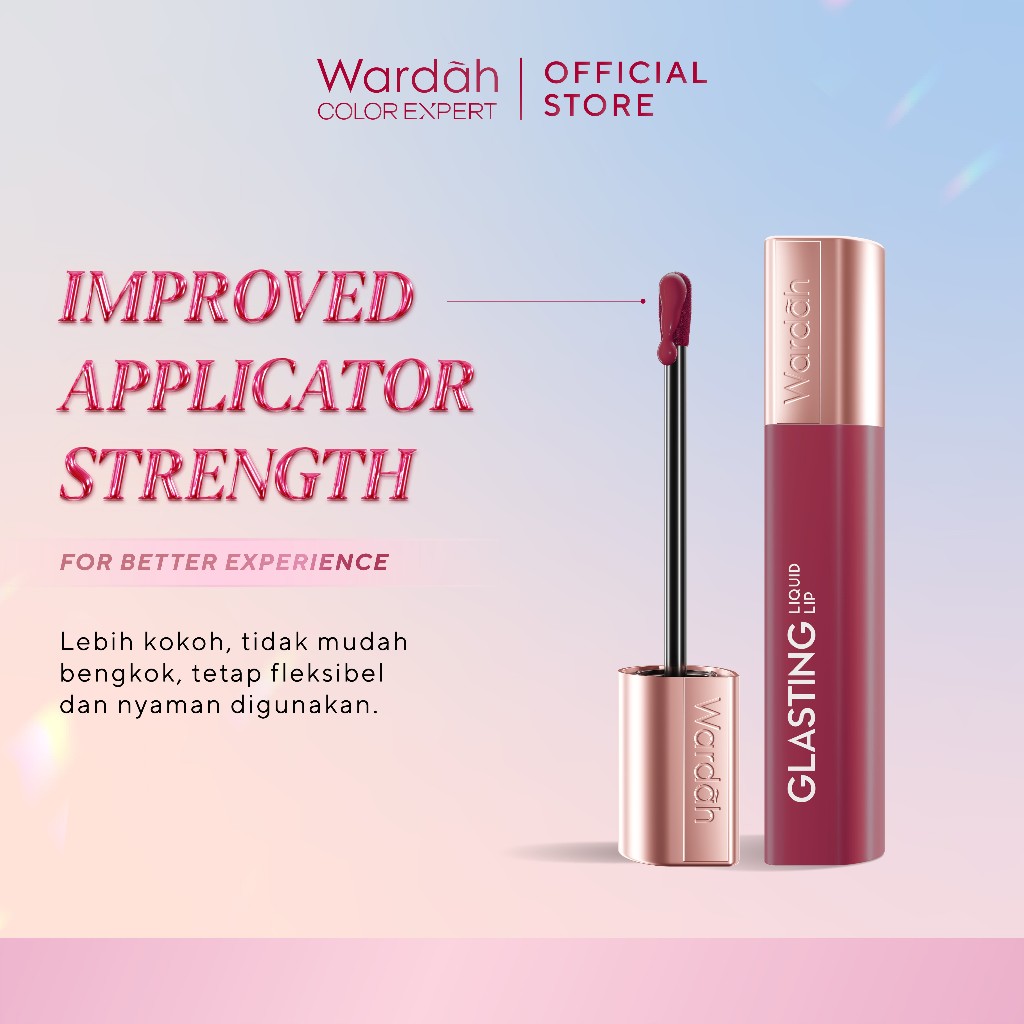 Wardah Glasting Liquid Lip 3.5gr (Lip Cream Transferproof) - 06 Ruby Sparks