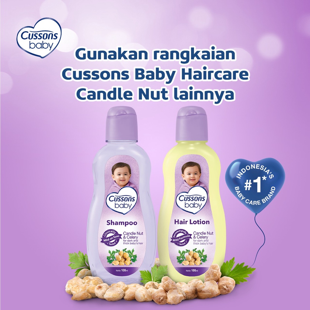 Cussons Baby Hair Lotion 200ml (100 + 100) - Candle Nut & Celery