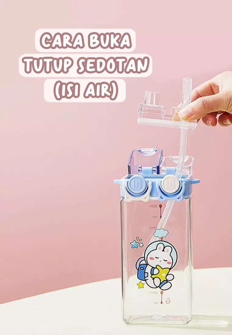 Botol Minum Karakter Tutup 2in1 + Tali 580ml