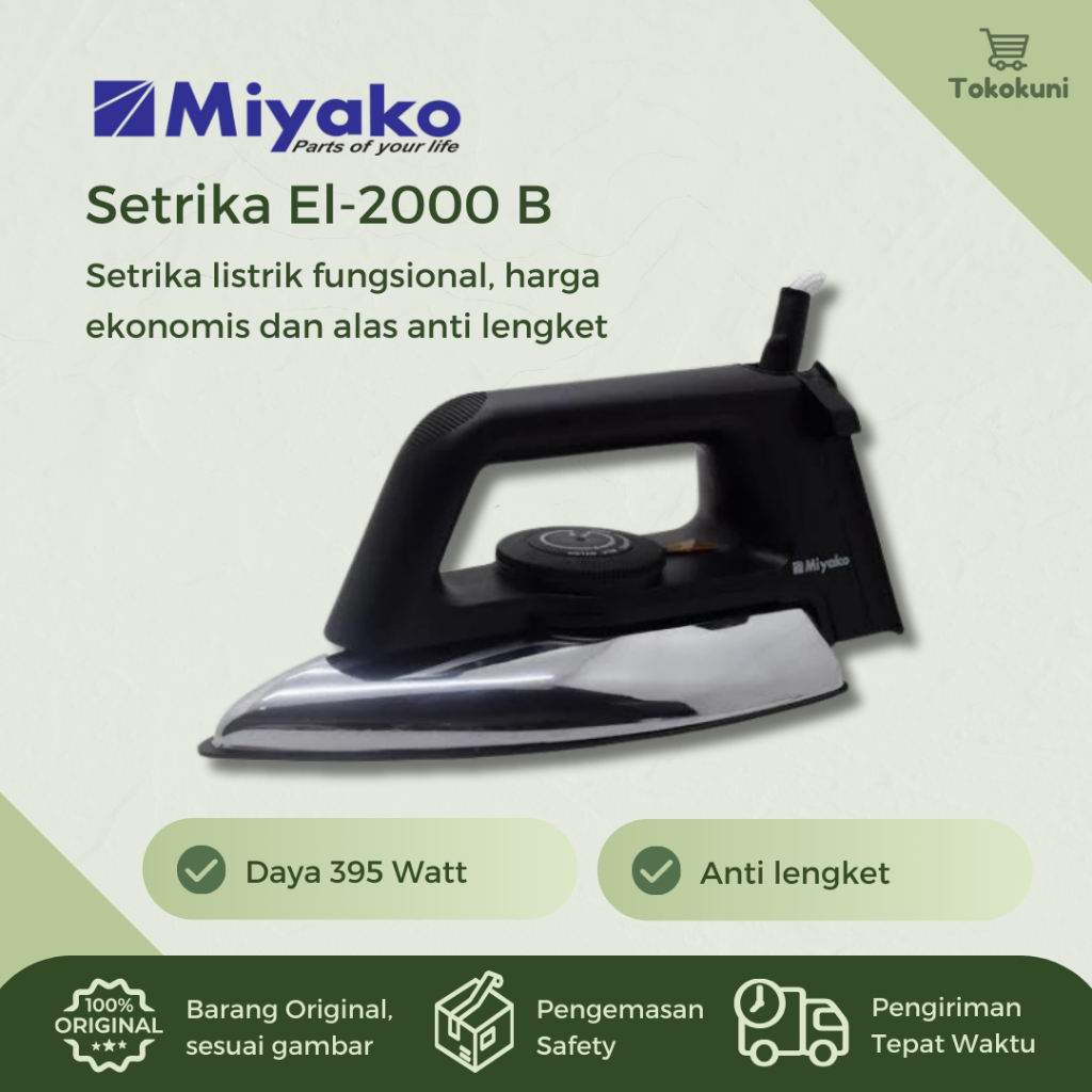 Miyako Setrika Listrik EI-2000B 395 Watt Miyako Setrika Listrik EI-2000B 395 Watt