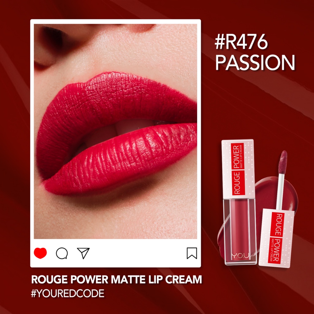 YOU Rouge Power Matte Lip Cream R476 Passion