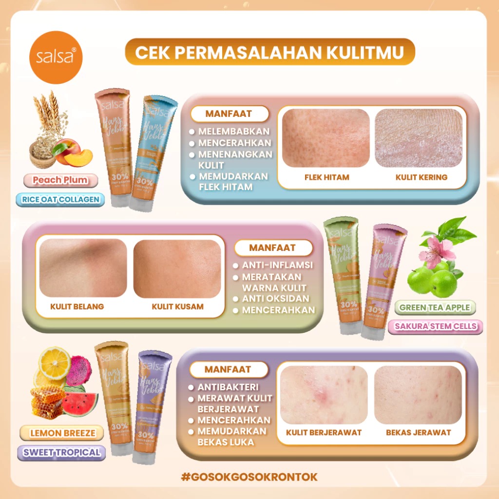 Salsa Hans Jebb+ Gel Skin Cleaner 150gr - Peach Plum