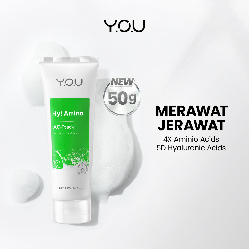 YOU Hy! Amino AC-Ttack Anti-Acne Facial Wash 50gr (Hijau) YOU Hy! Amino AC-Ttack Anti-Acne Facial Wash 50gr (Hijau)