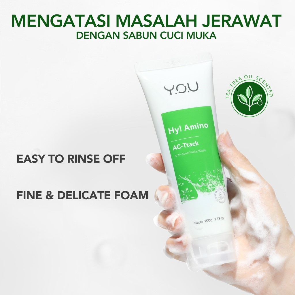 YOU Hy! Amino AC-Ttack Anti-Acne Facial Wash 50gr (Hijau)