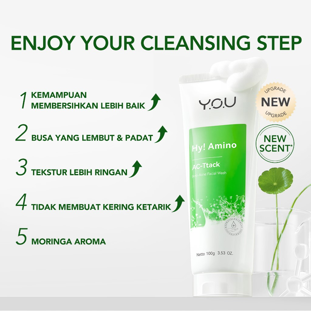 YOU Hy! Amino AC-Ttack Anti-Acne Facial Wash 50gr (Hijau)
