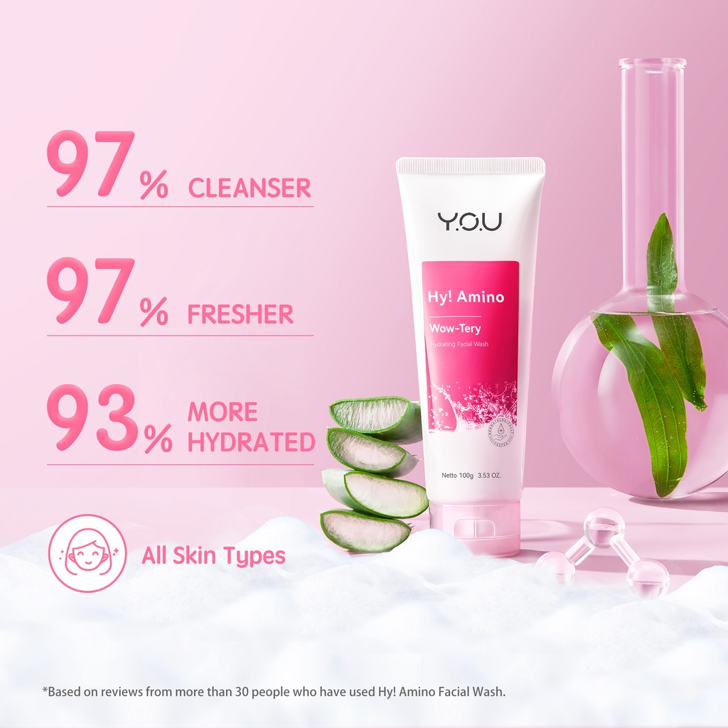YOU Hy! Amino Wow-Tery Hydrating Facial Wash 50gr (Pink)
