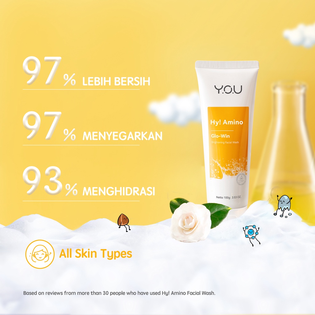 YOU Hy! Amino Glo-Win Brightening Facial Wash 50gr (Kuning)