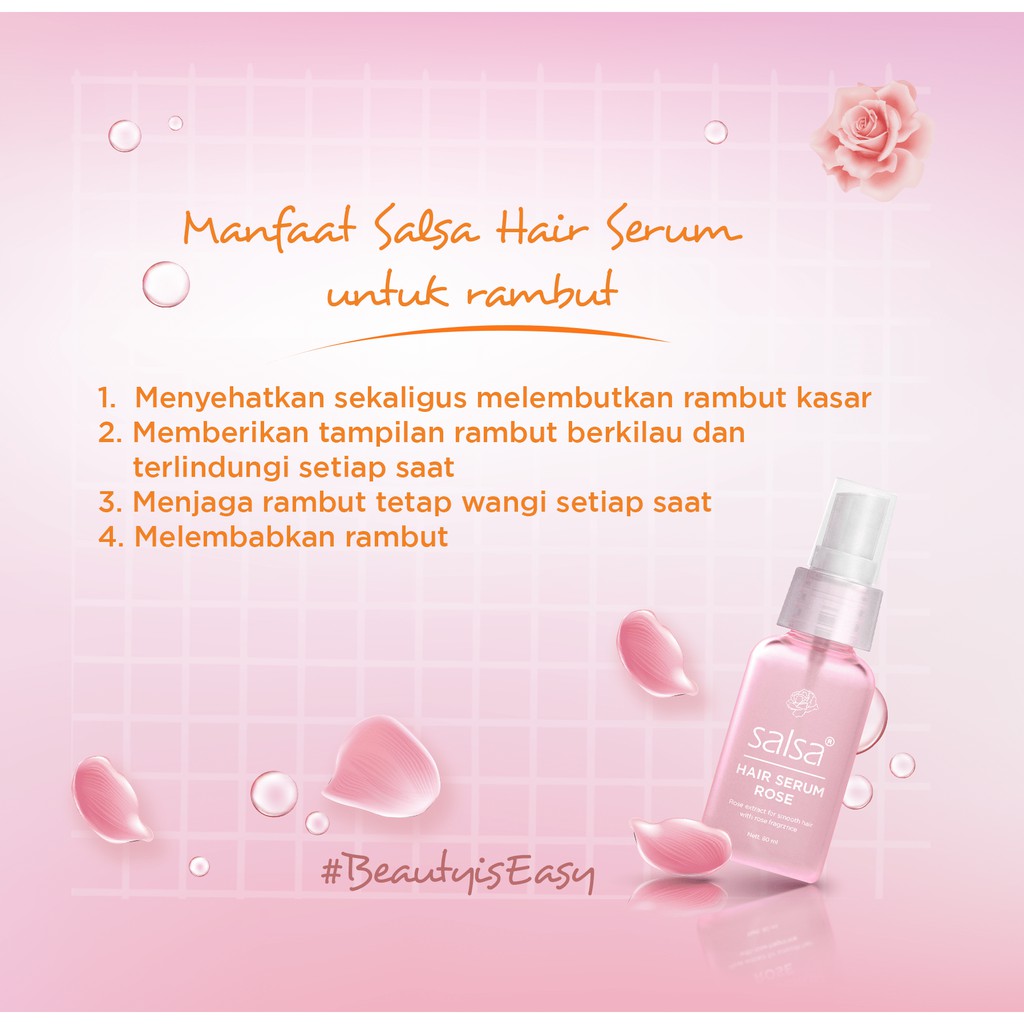 SALSA Hair Serum Perfume Spray Rose 80ml (Pink) - Serum Perawatan Rambut