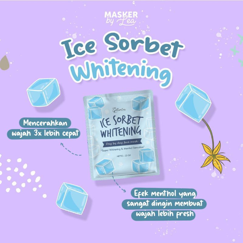 LEA Gloria Masker Bubuk 20gr ICE SORBET WHITENING LEA Gloria Masker Bubuk 20gr ICE SORBET WHITENING