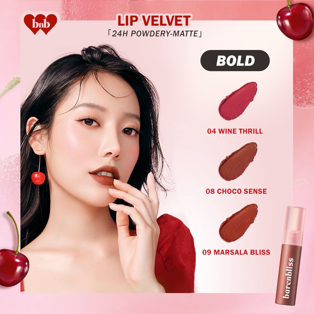 BNB Barenbliss Cherry Makes Cheerful Lip Velvet - 10 Peony Crush