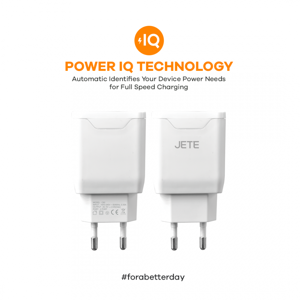 JETE Charger C82 2USB 2.4A + Kabel Micro USB