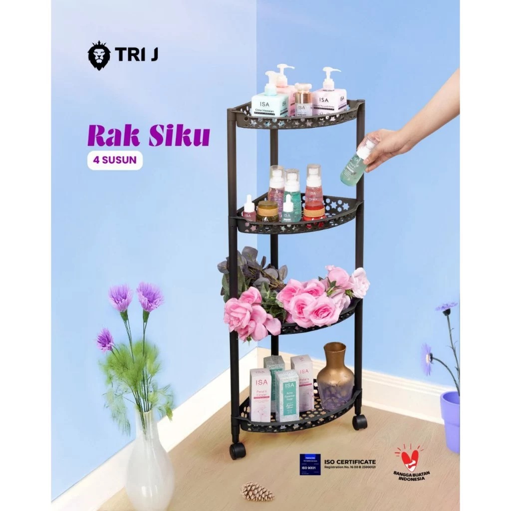 TRI J - Rak Siku 4 Susun (Rak Sudut Serbaguna)