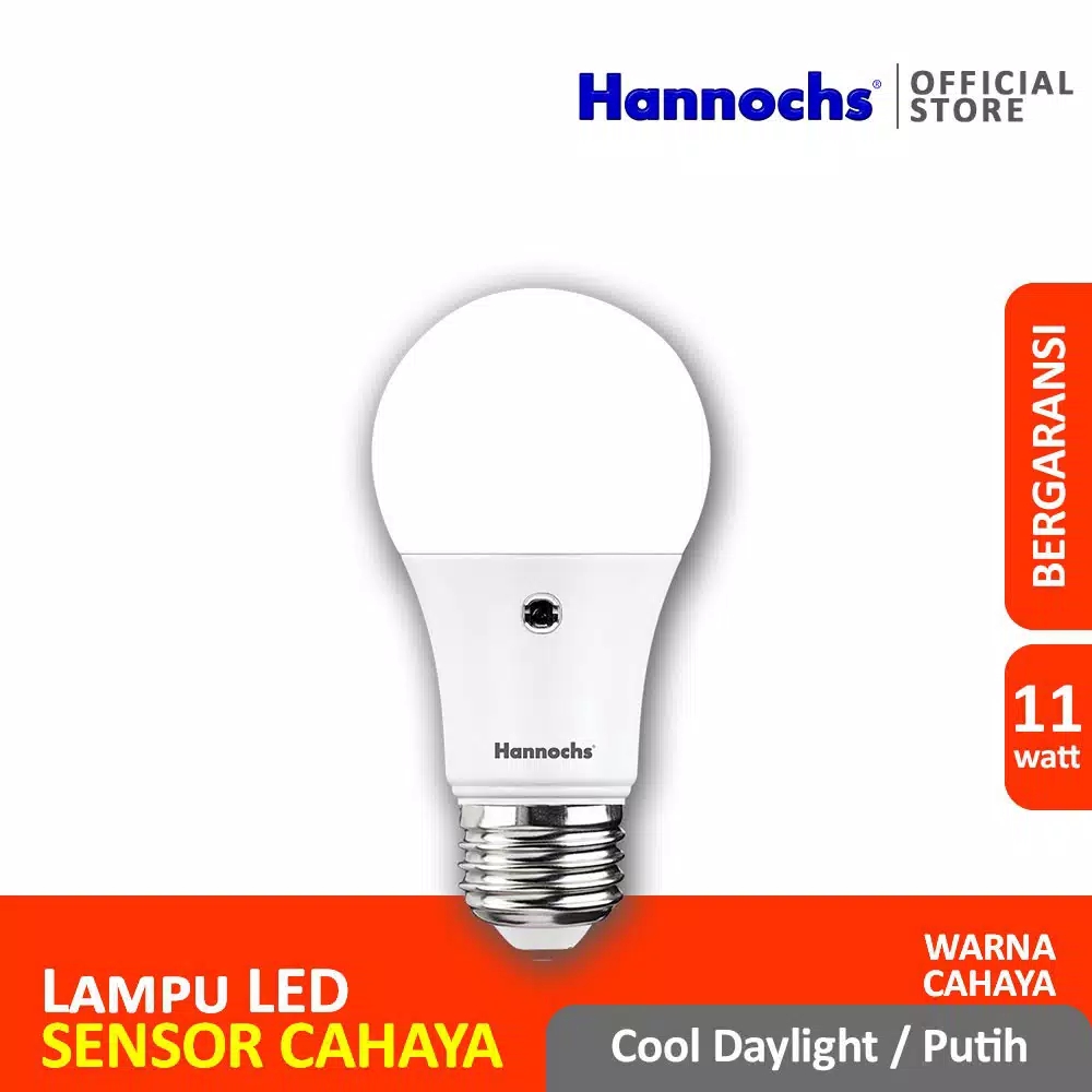 HANNOCHS Light Sensor Bohlam LED 11 Watt (11W) CDL - Bohlam Sensor Cahaya