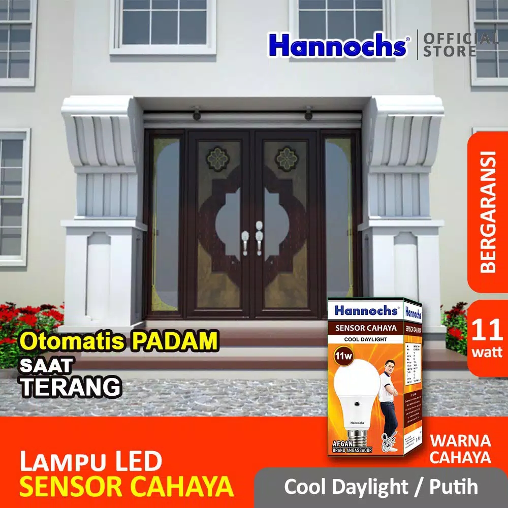 HANNOCHS Light Sensor Bohlam LED 11 Watt (11W) CDL - Bohlam Sensor Cahaya