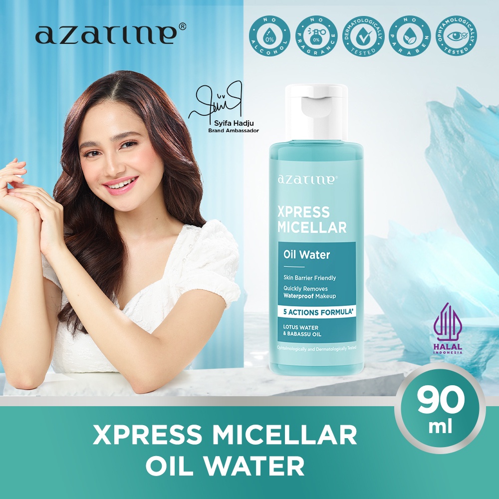 Azarine Xpress Micellar Oil Water 90ml (Biru) Azarine Xpress Micellar Oil Water 90ml (Biru)
