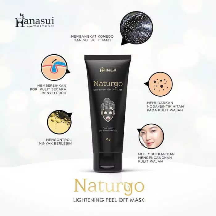 HANASUI Naturgo Peel Off Mask Kemasan TUBE 60gr