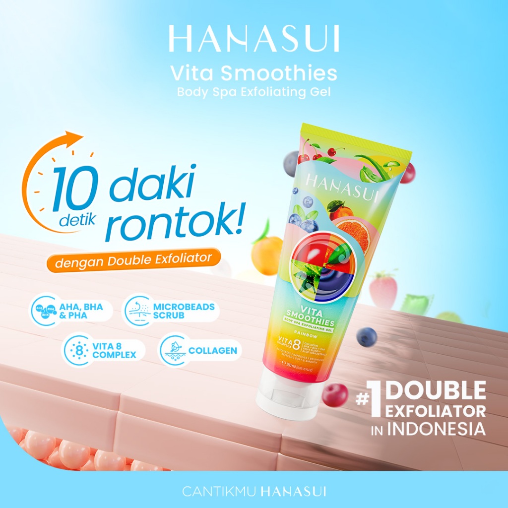 Hanasui Vita Smoothies Body Spa Exfoliating Gel 180ml - Blueberry