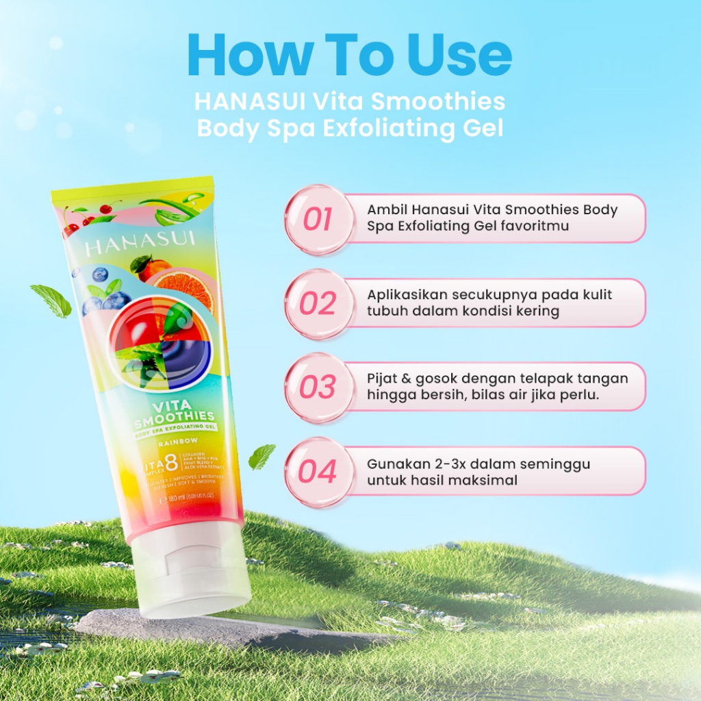 Hanasui Vita Smoothies Body Spa Exfoliating Gel 180ml - Blueberry