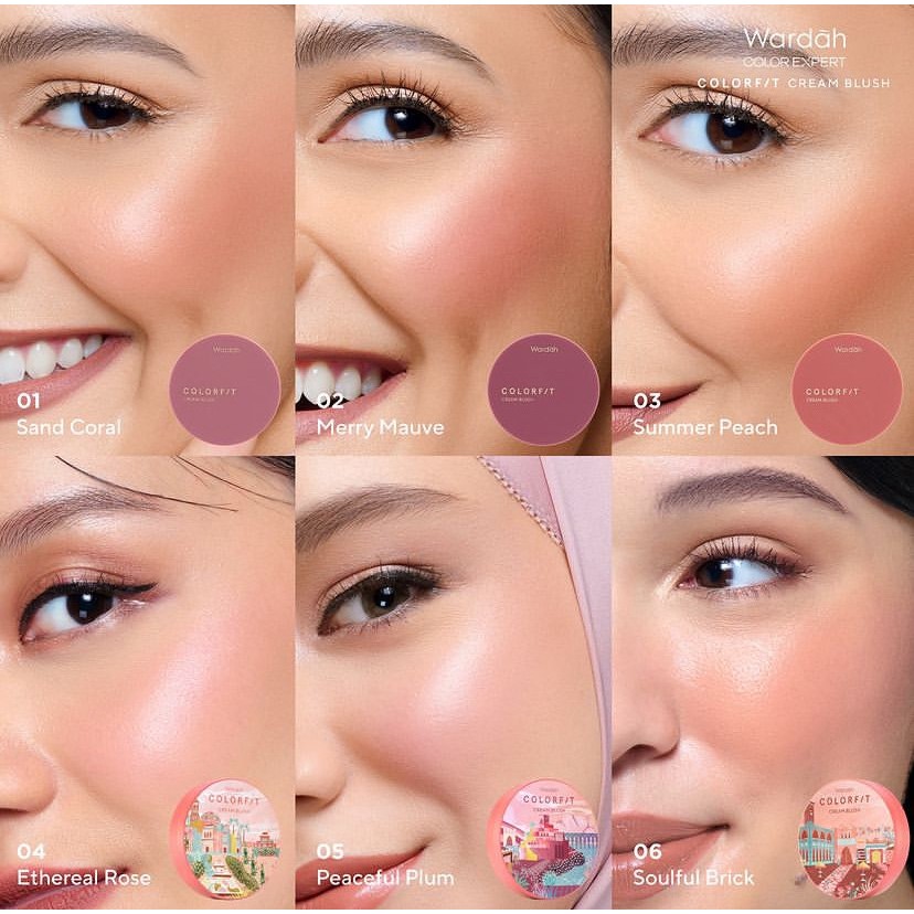 Wardah Colorfit Cream Blush 3gr - 01 Sand Coral