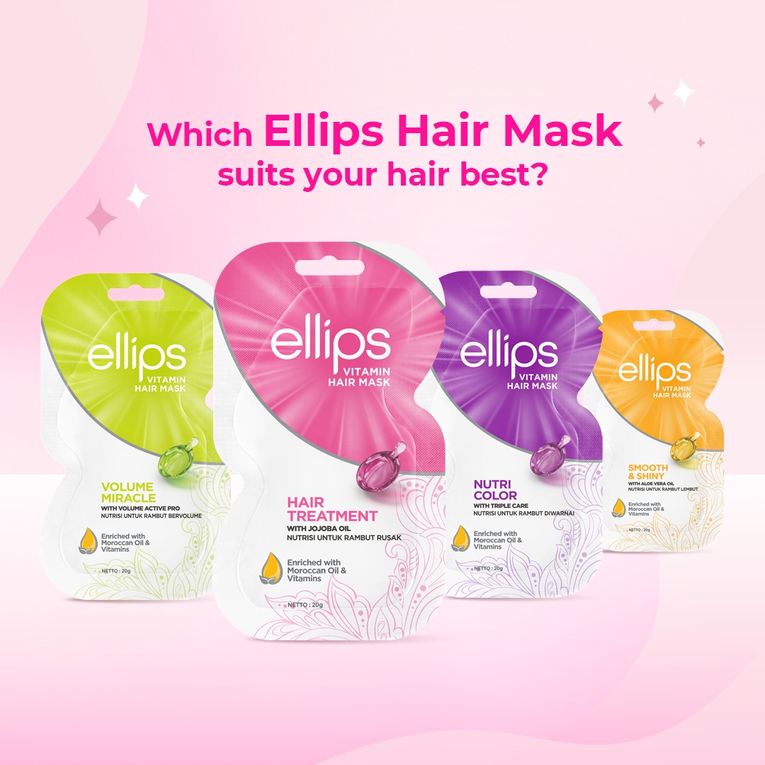 ELLIPS Hair Mask 20gr Pink - Hair Treatment with Jojoba Oil