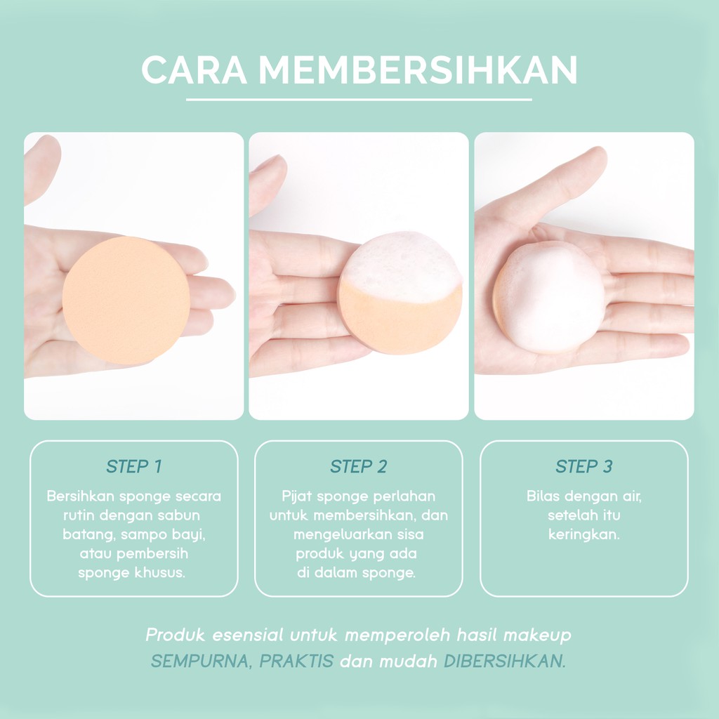 Glam Fix Basic Compact Sponge CIRCLE (Isi 4) - Spons Bedak Bulat