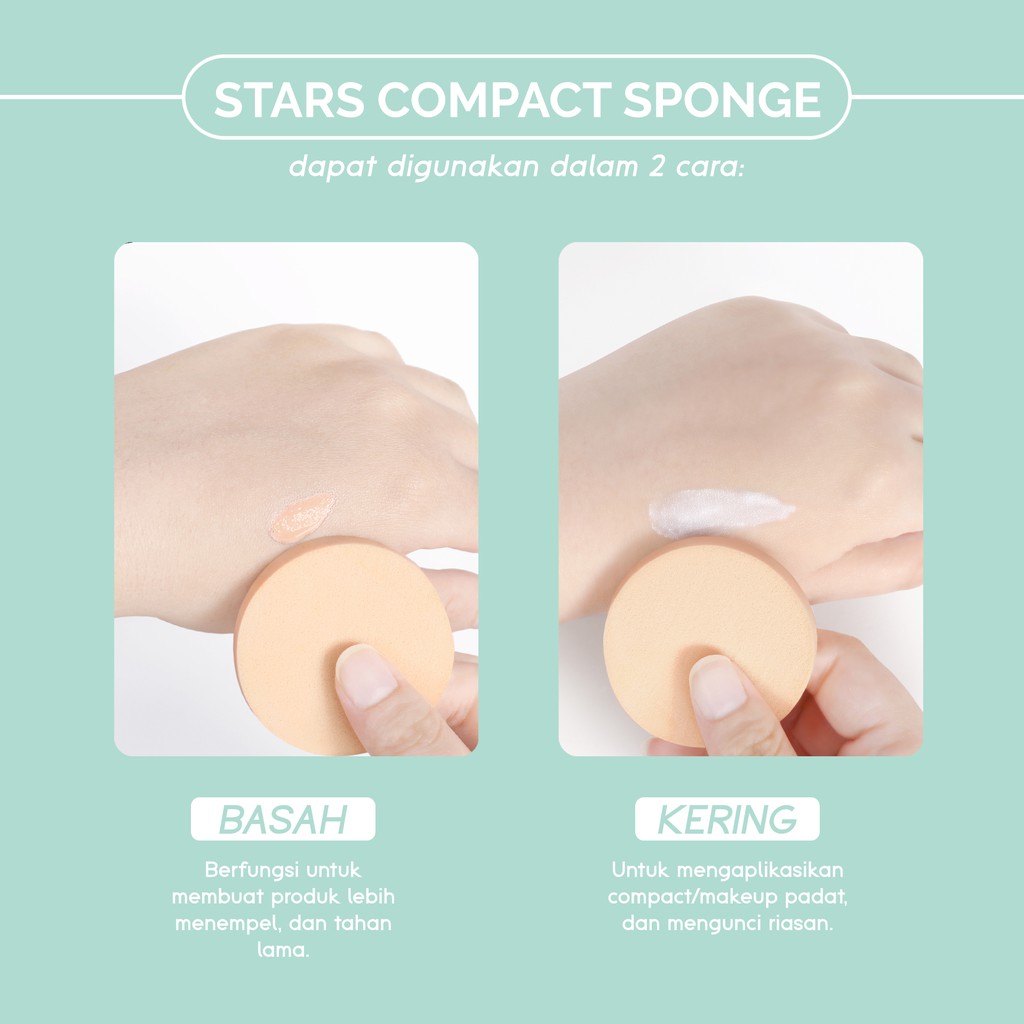 Glam Fix Basic Compact Sponge CIRCLE (Isi 4) - Spons Bedak Bulat