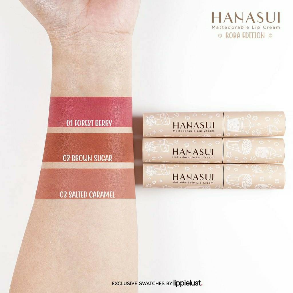 HANASUI Mattedorable Lip Cream BOBA Edition - 02 BROWN SUGAR
