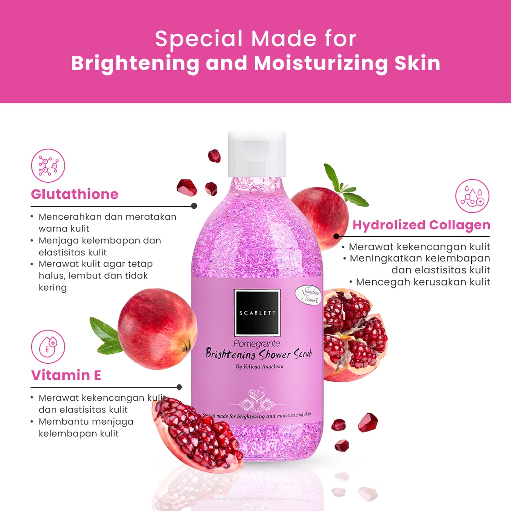 SCARLETT Shower Scrub Pomegranate