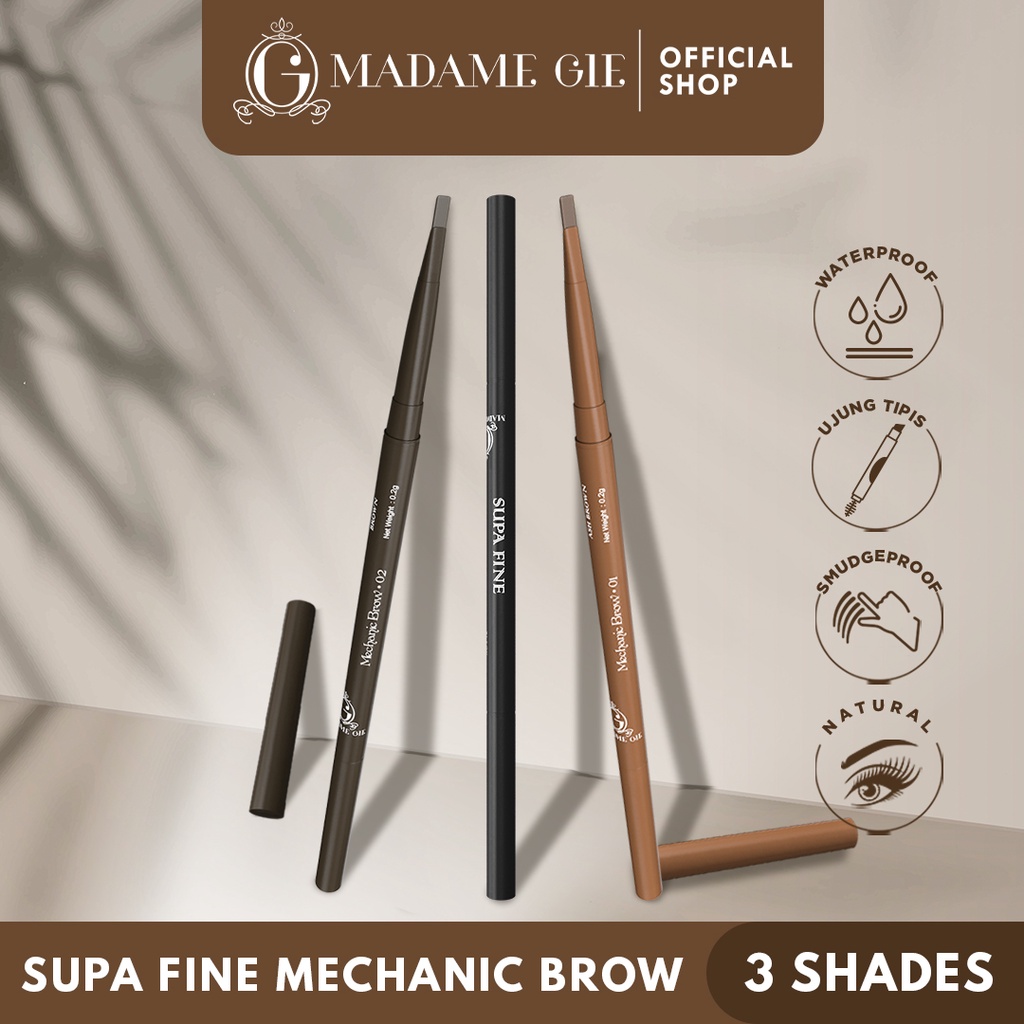 Madame Gie Supa Fine Thin Eyebrow Mechanic 01 Ash Brown