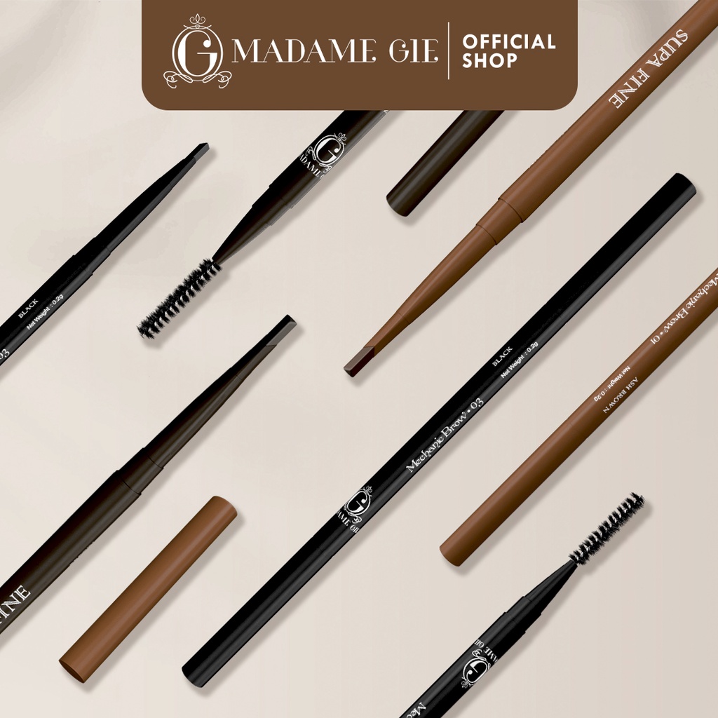 Madame Gie Supa Fine Thin Eyebrow Mechanic 01 Ash Brown