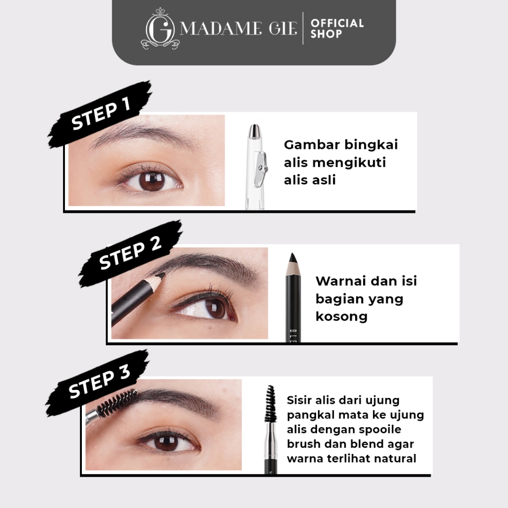 Madame Gie Blended Brow Pro 1.2gr  (Pensil Alis) - Brown