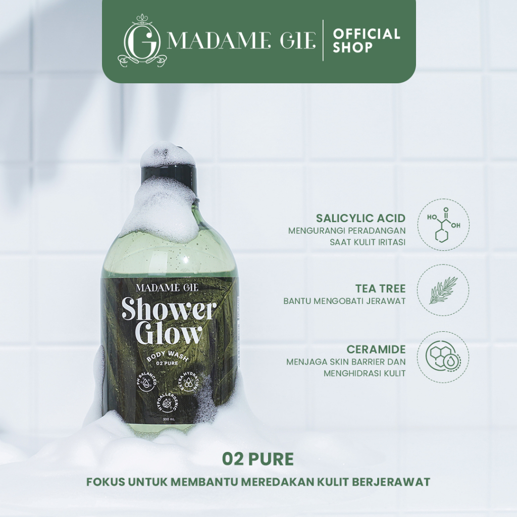 Madame Gie Shower Glow Body Wash 300ml - 02 Pure