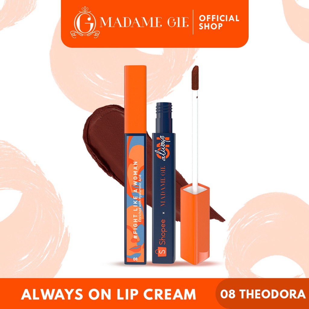 Madame Gie x Shopee - Always On Lip Cream - 08 Theodora