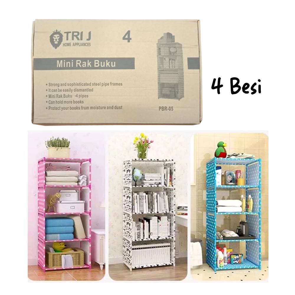 TRI J - Rak Serbaguna 5 Susun / Rak Buku (4 Pipa Besi)
