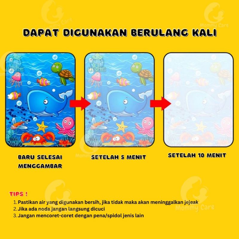 Magic Water Book + Pen - Buku Gambar Ajaib