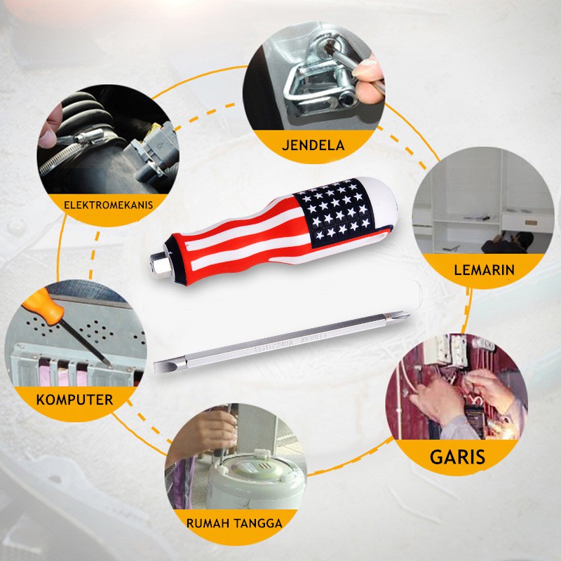 Obeng Bolak Balik America 4inch